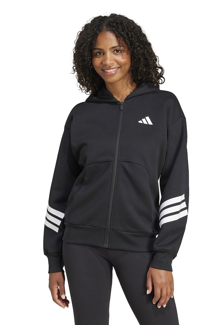 Hanorac cu fermoar si model in dungi Future Icons 3