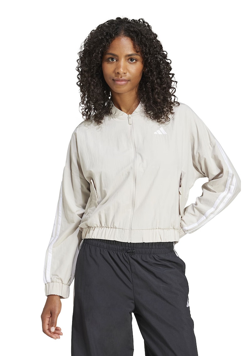 Bluza de trening cu guler baseball si fermoar