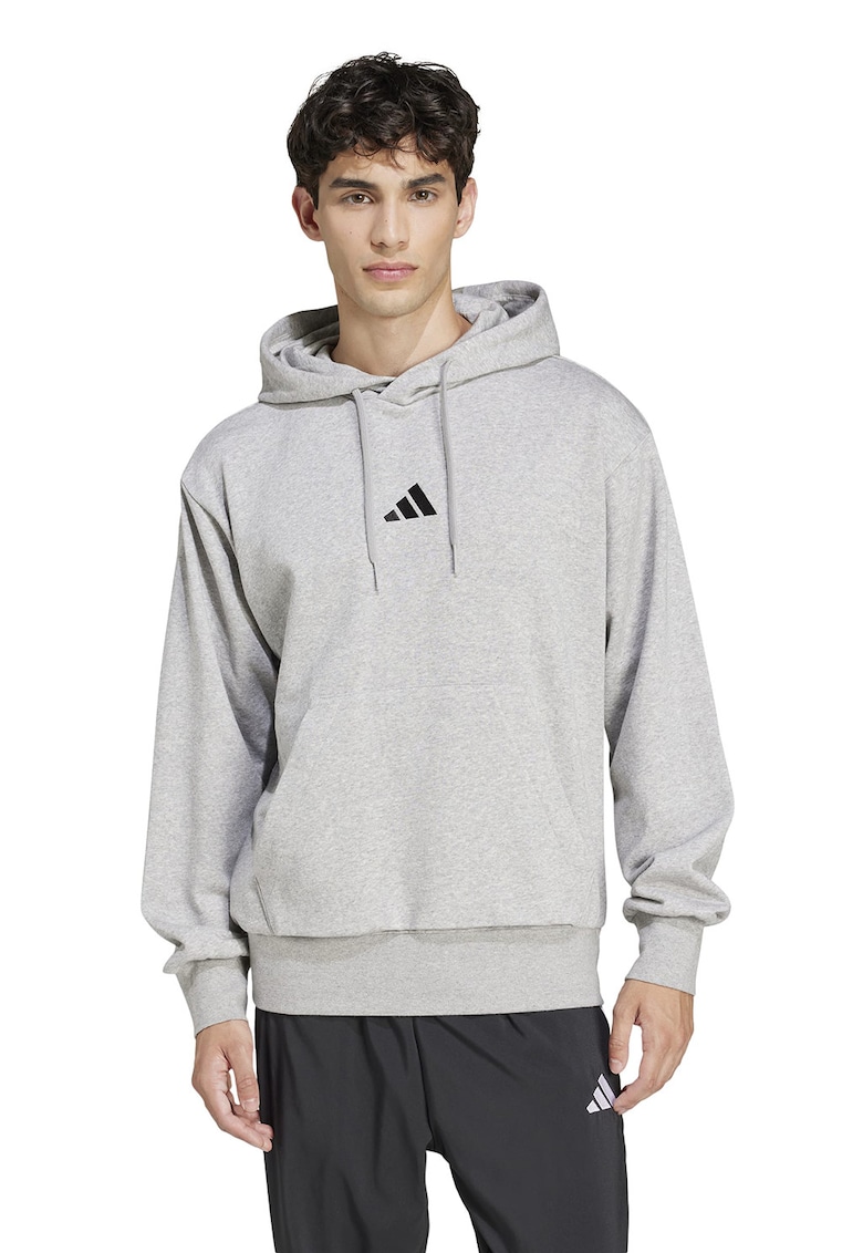 Hanorac regular fit cu buzunar kangaroo Feelcozy - Negru/Gri deschis