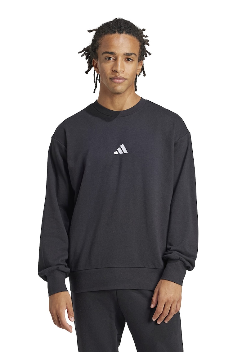 Bluza de trening cu decolteu la baza gatului FeelCozy - Alb/Negru