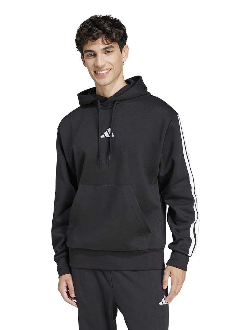 Hanorac cu imprimeu logo si buzunar kangaroo