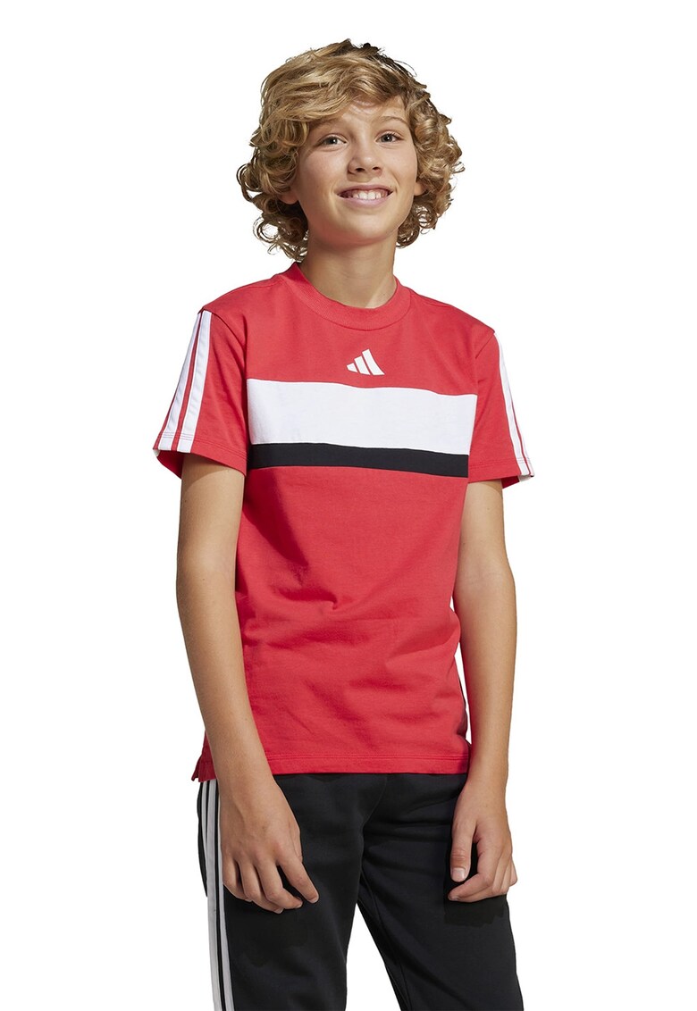 Tricou din bumbac cu imprimeu logo - Negru/Coral/Alb optic