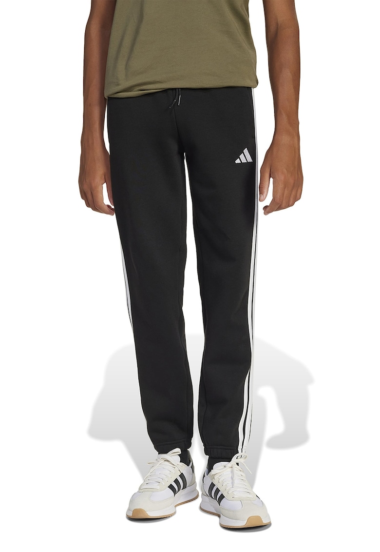 Pantaloni de trening regular fit cu benzi logo contrastante - Negru/Alb optic