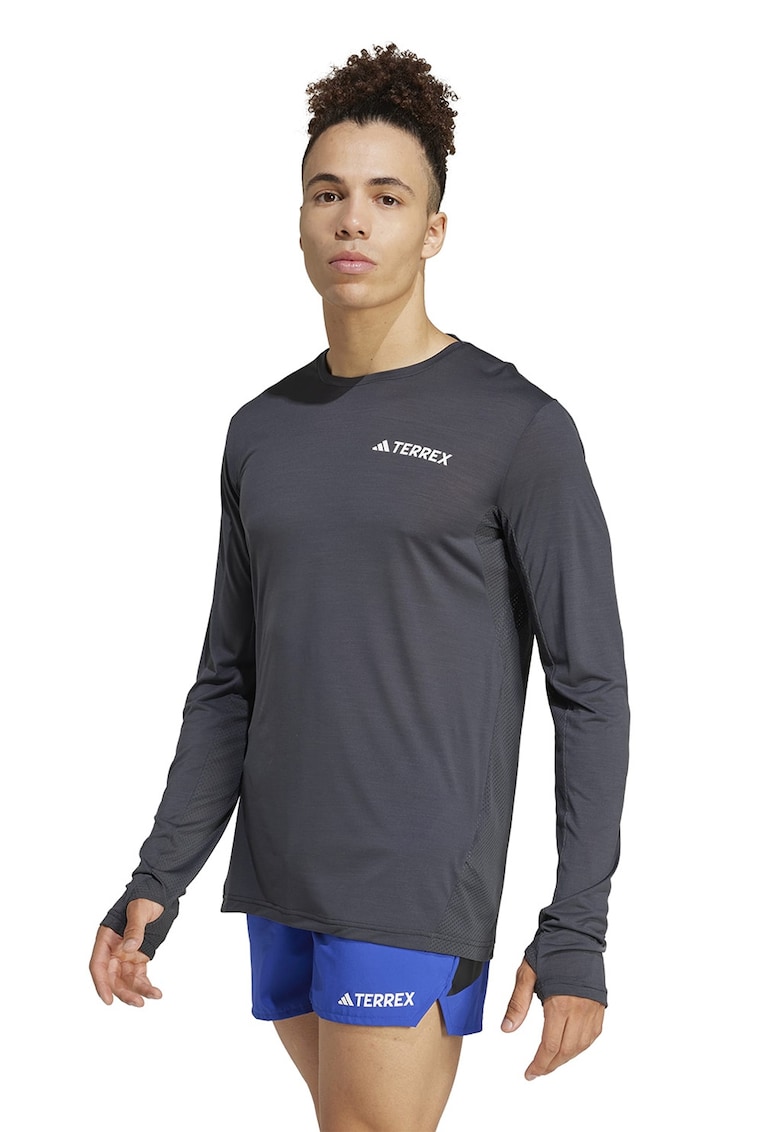 Bluza cu decolteu rotund Terrex - Alb optic/Gri inchis