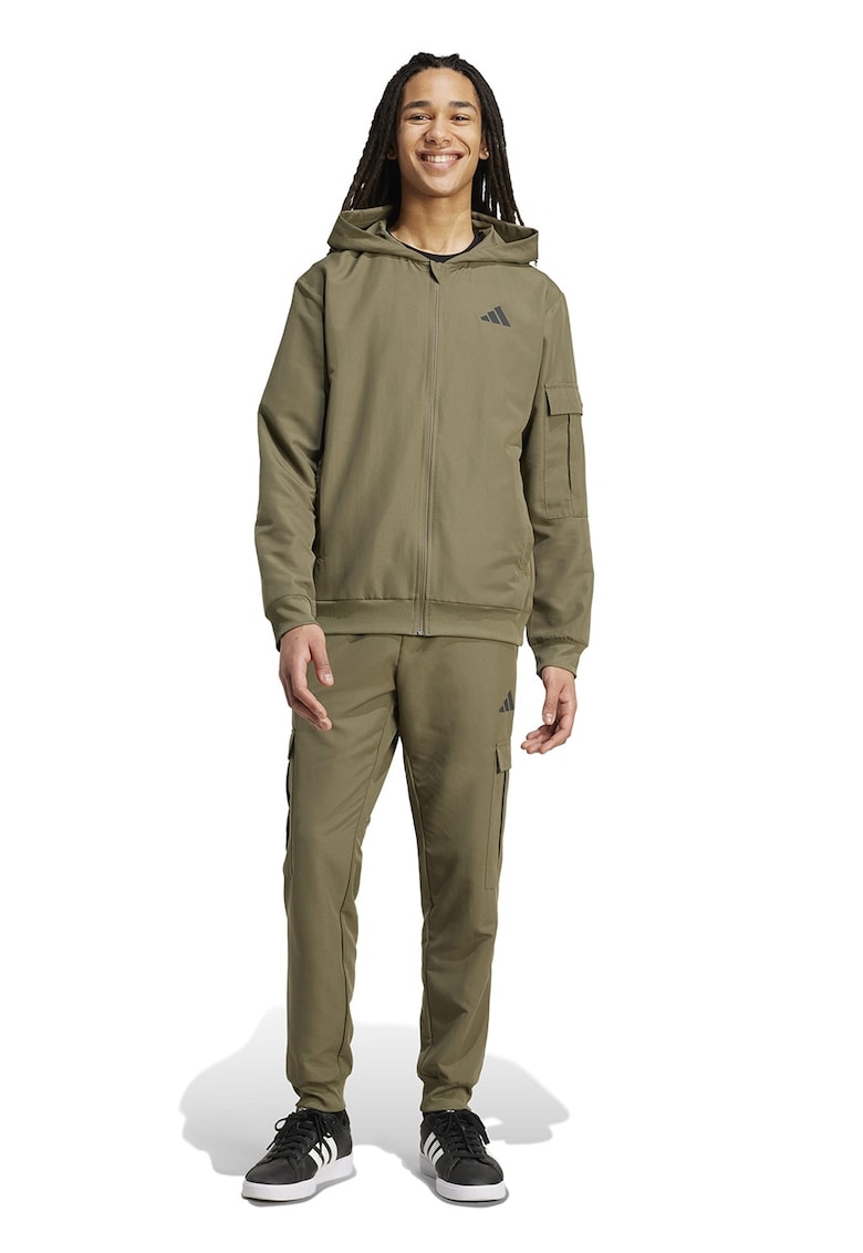 Trening cu gluga - buzunare si logo