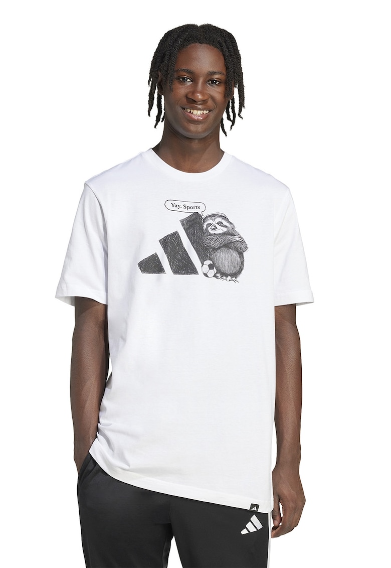 Tricou de bumbac cu imprimeu logo si grafic