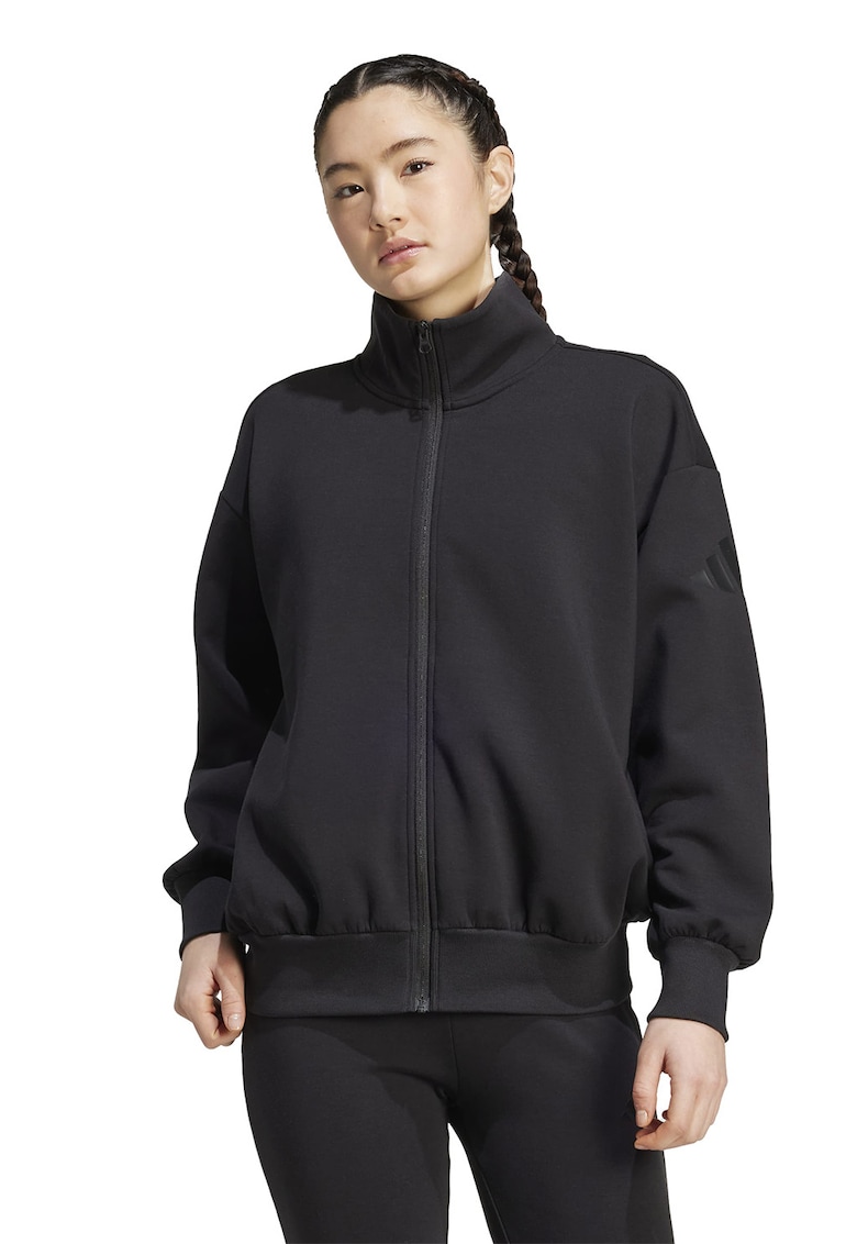 Bluza de trening lejera din amestec de modal cu fermoar si buzunare