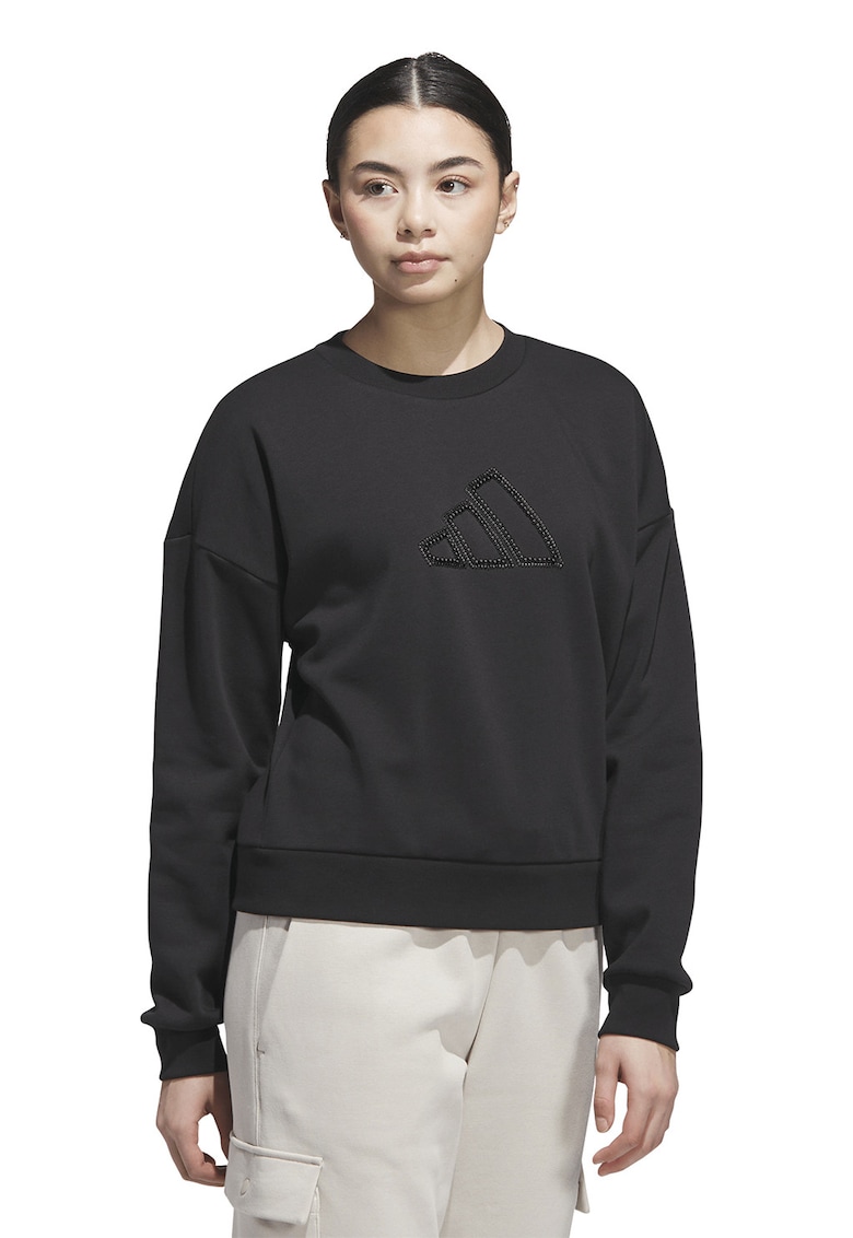 Bluza de trening lejera cu maneci cazute - Alb/Negru