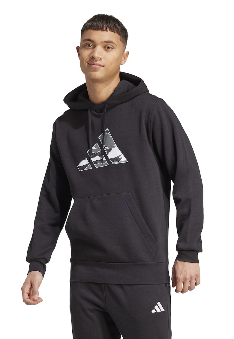 Hanorac cu imprimeu logo - Gri/Negru stins