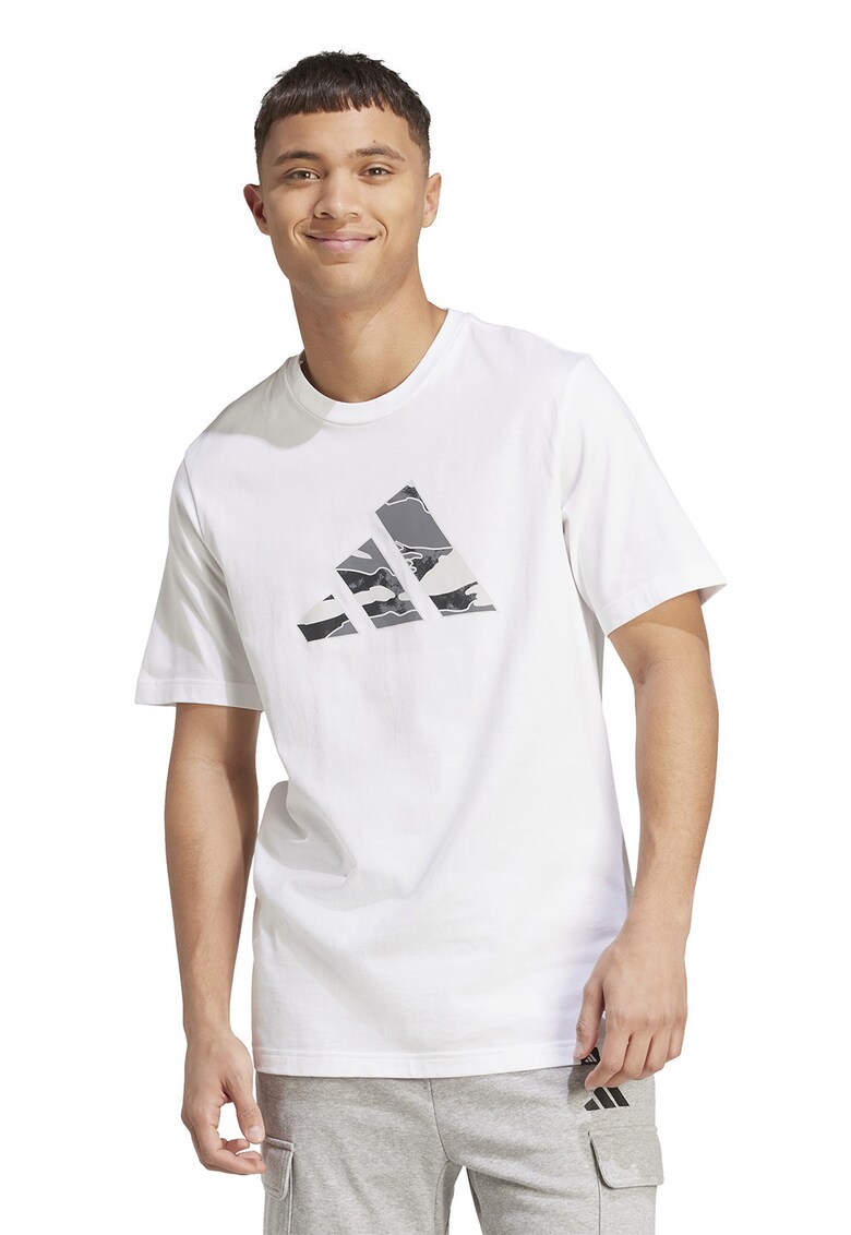 Tricou regular-fit cu imprimeu logo - Alb/Gri