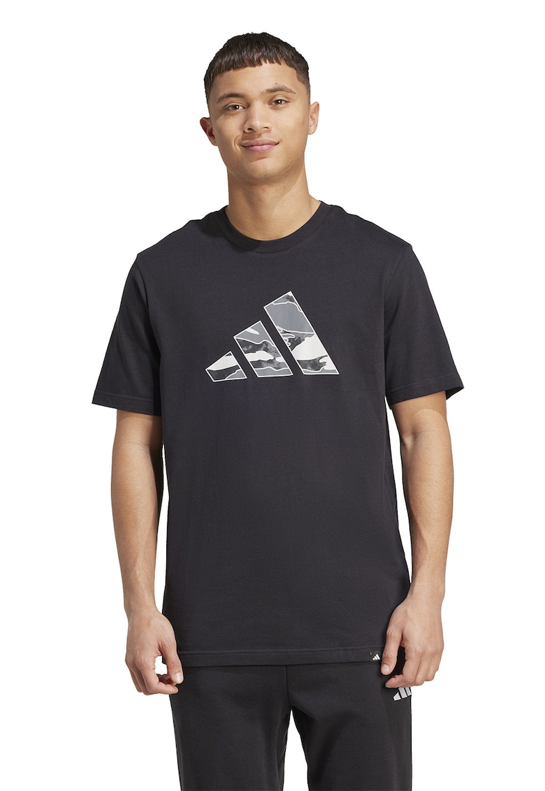 Tricou regular-fit cu imprimeu logo - Gri/Negru stins