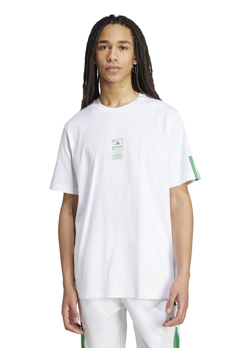 Tricou din bumbac cu logo - Alb/Verde