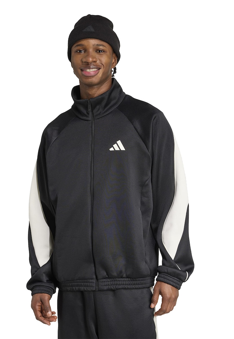 Jacheta cu model colorblock si maneci raglan Jacheta cu model colorblock si maneci raglan