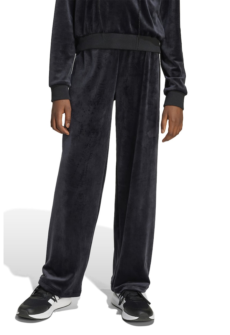Pantaloni de trening cu aspect catifelat - Negru