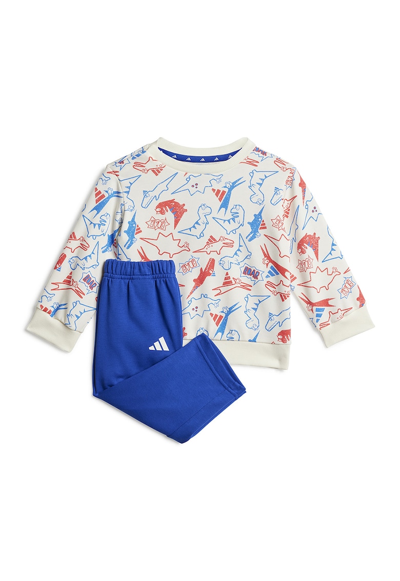 Trening din amestec de bumbac cu imprimeu - Albastru royal/Alb murdar