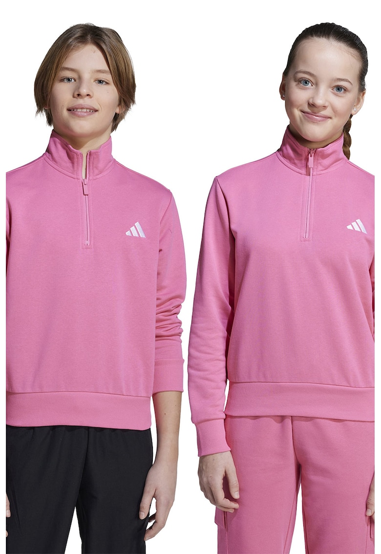 Bluza de trening din amestec de bumbac cu fenta cu fermoar