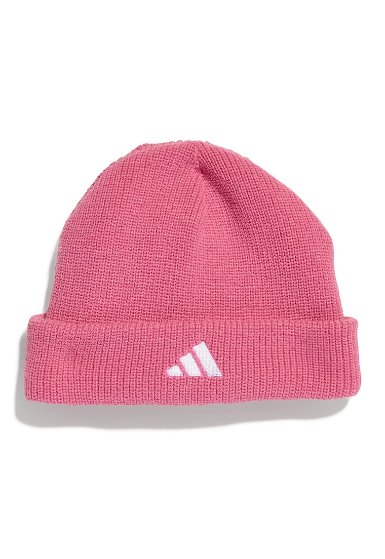 Caciula tricotata cu logo brodat - Roz