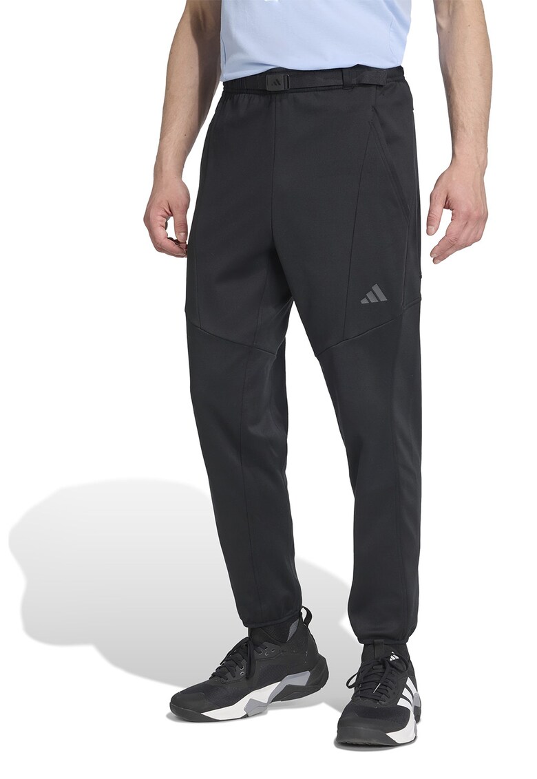 Pantaloni de trening cu buzunare laterale si logo