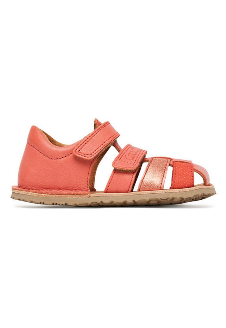 Sandale fete din piele naturala - Coral