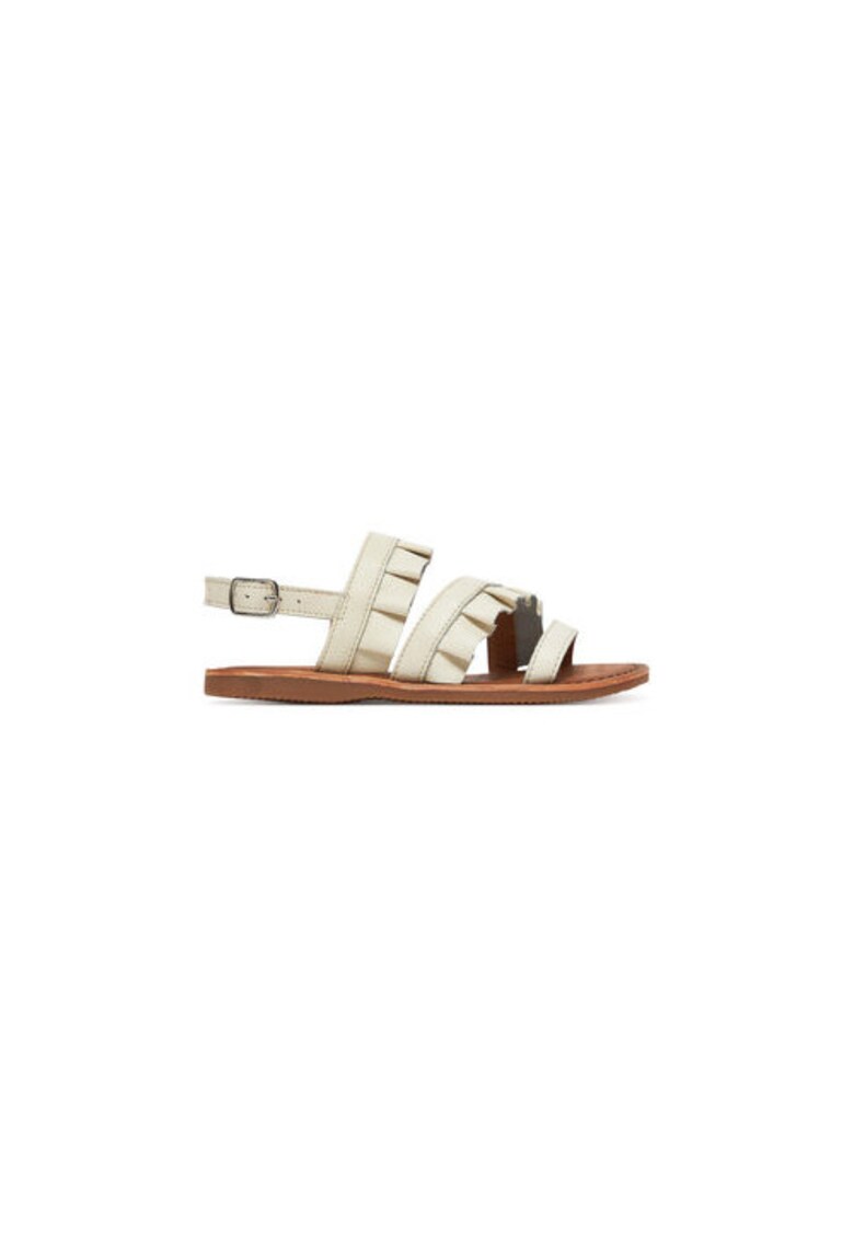 Sandale fete - J55BSB-00085 - Piele naturala - Alb - Alb