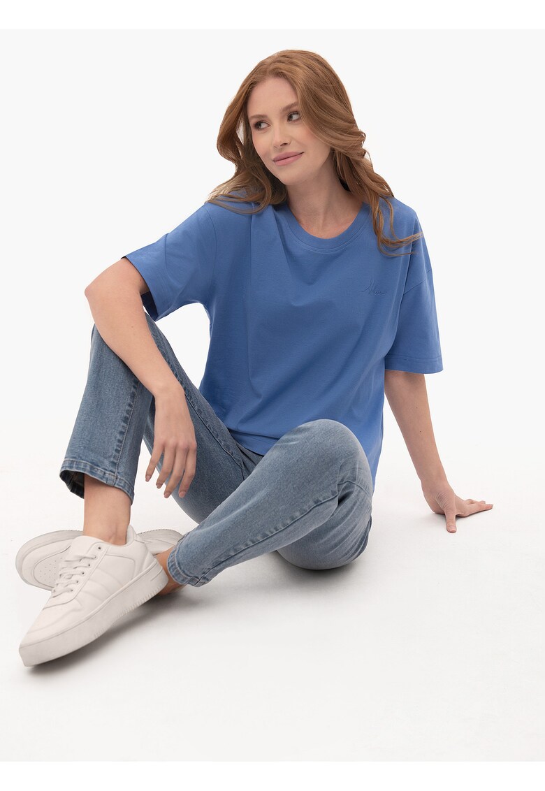 Tricou pentru femei T-Rodos - albastru neted - Comfort Fit - Albastru