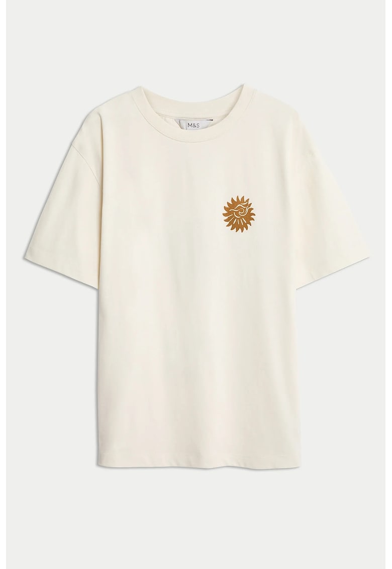 Marks Spencer Tricou lejer cu imprimeu - Maro/Crem