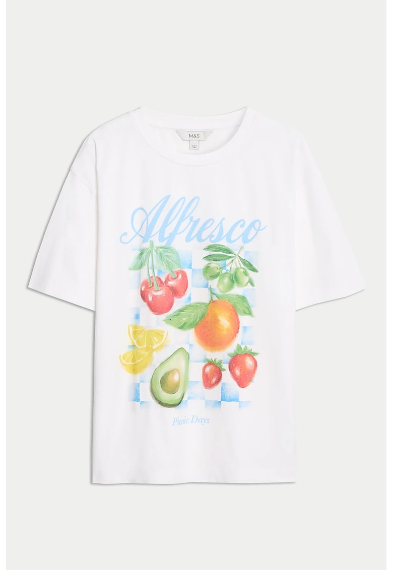 Marks Spencer Tricou lejer cu imprimeu - Rosu/Verde/Galben