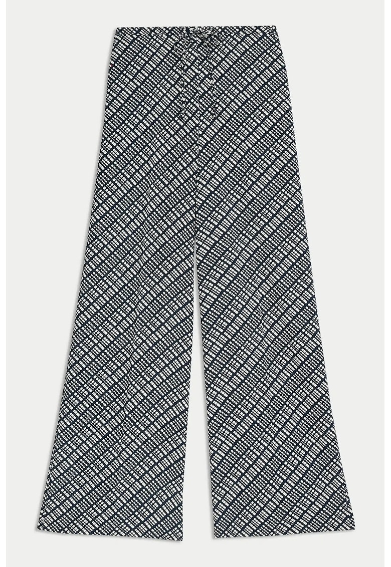 Marks Spencer Pantaloni cu croiala ampla - buzunare laterale si model - Alb/Negru