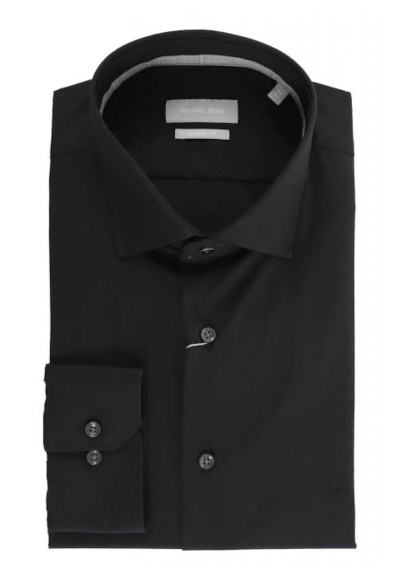 Camasa barbati - modern fit - negru - bumbac-elastan