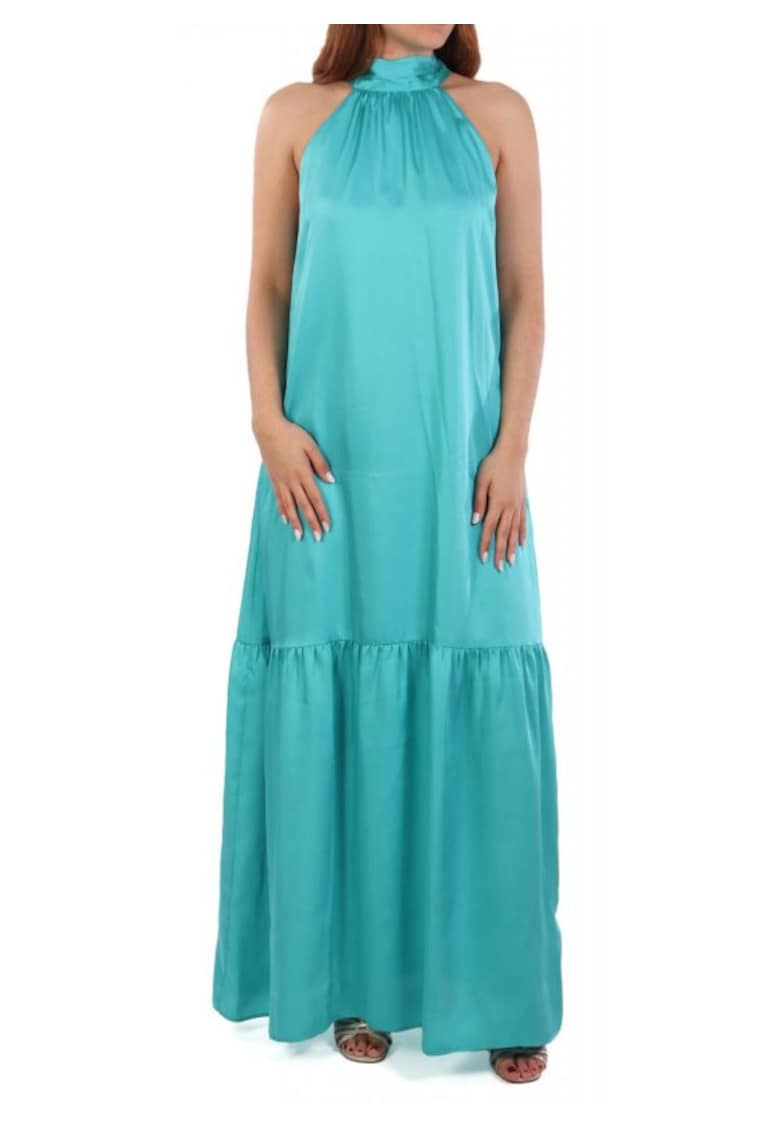 Rochie lejera cu decolteu halter - Turcoaz