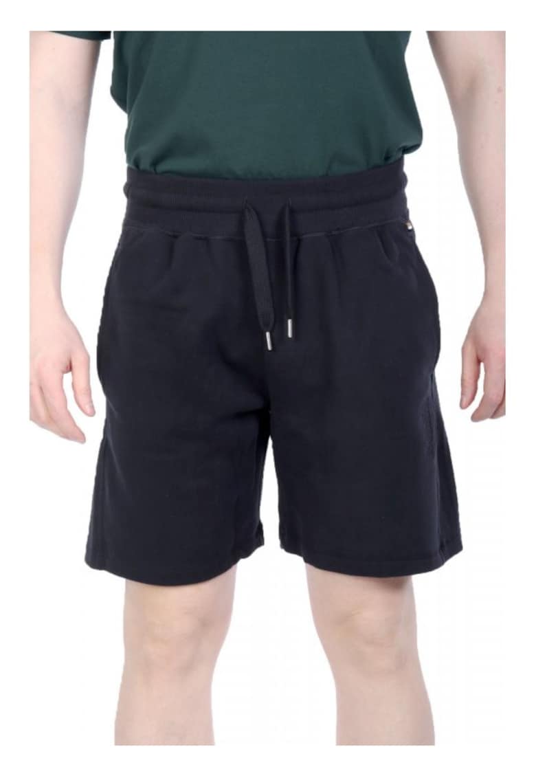 Costum de baie barbati - hanorac Homewear Bermuda - pantaloni scurti - negru - 100% bumbac - Negru