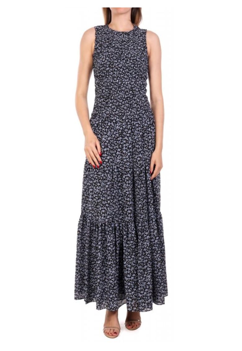 Rochie dama poliester - negru/albastru