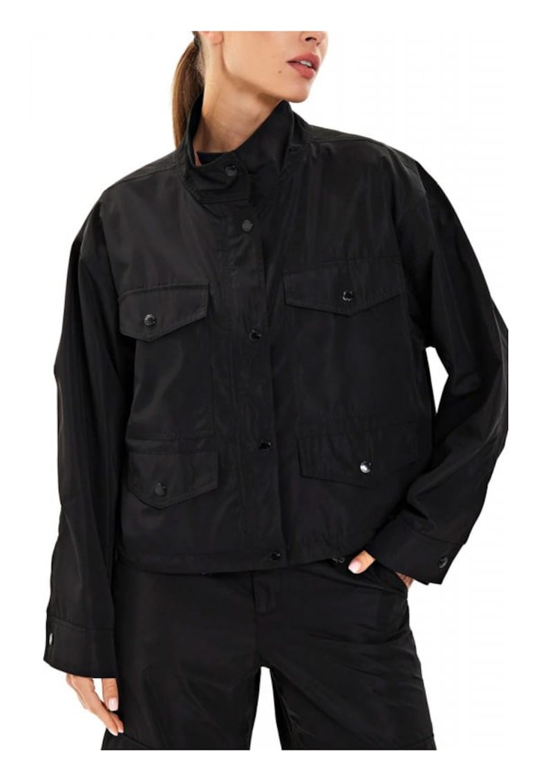 Geaca dama impermeabila - neagra - 100% poliester reciclat