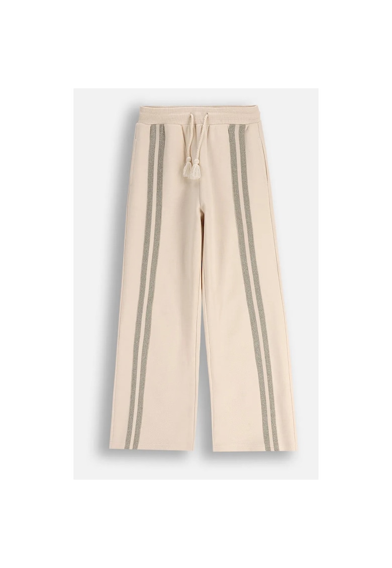 Pantaloni sport cu croiala ampla si garnituri stralucitoare