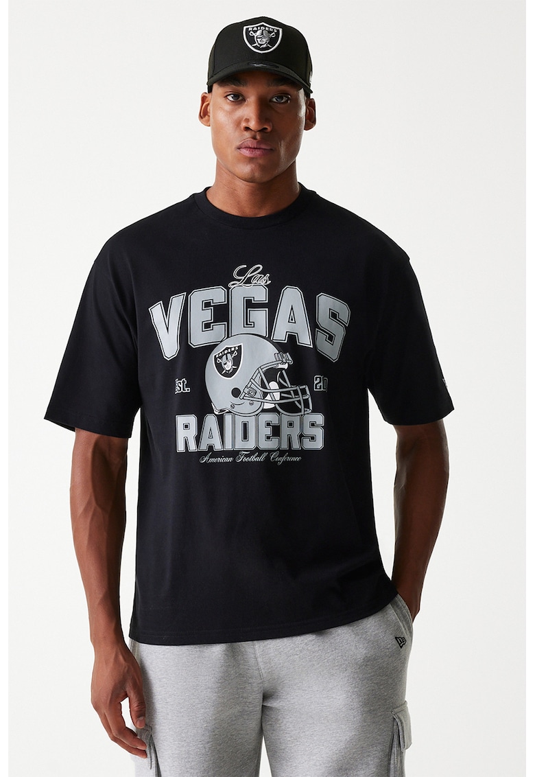 Tricou cu imprimeu Las Vegas Raiders si decolteu la baza gatului