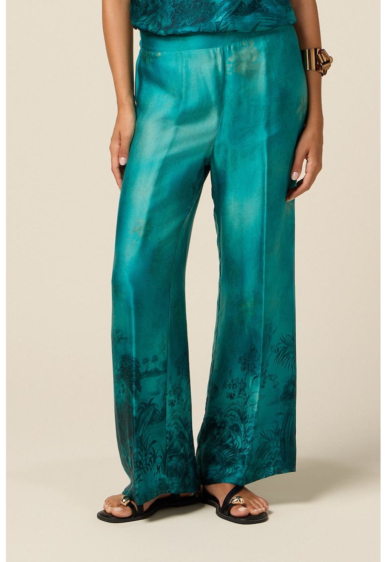 Pantaloni din satin cu croiala ampla