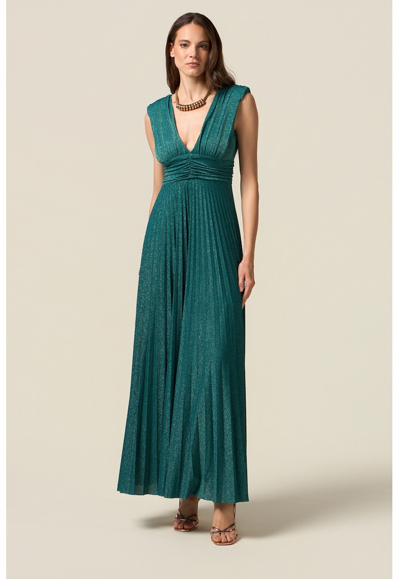 Rochie stralucitoare cu decolteu in V