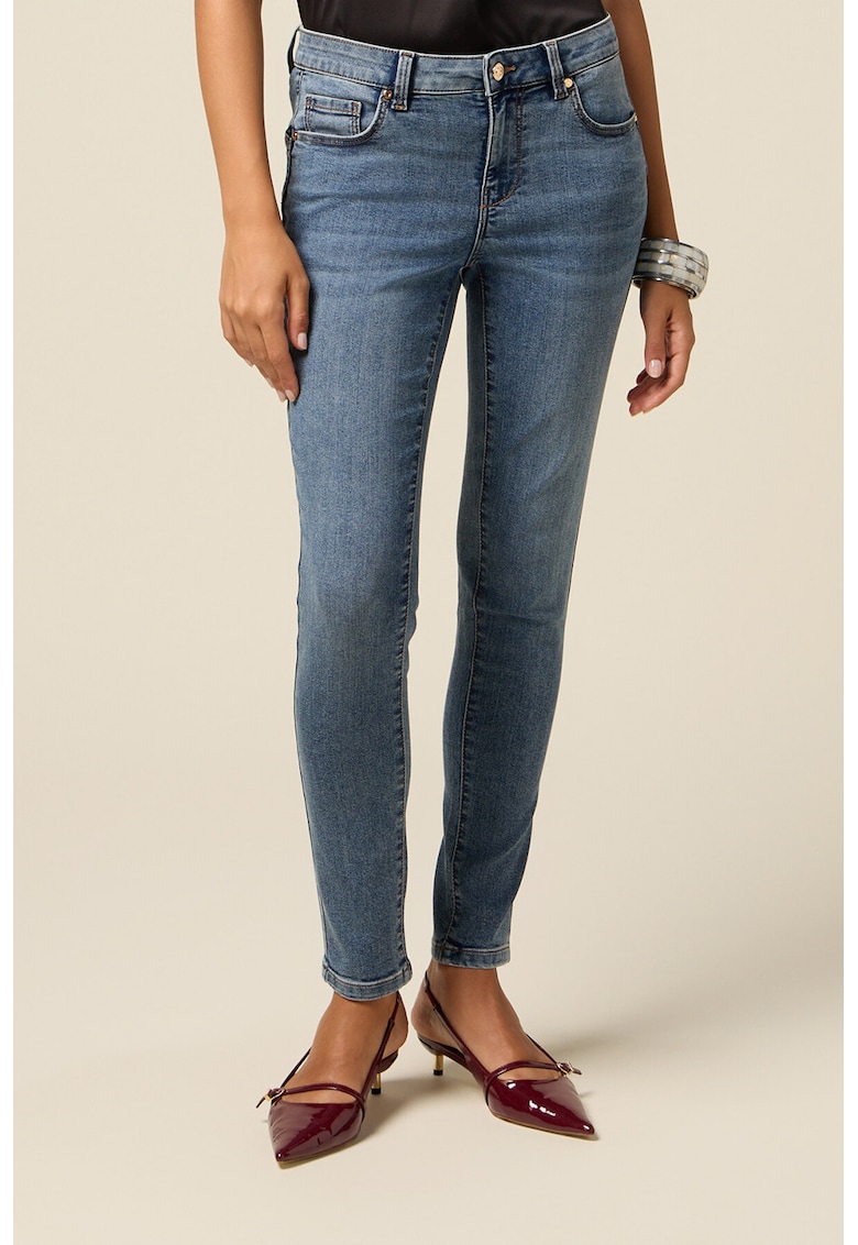 Blugi skinny cu talie medie - Albastru