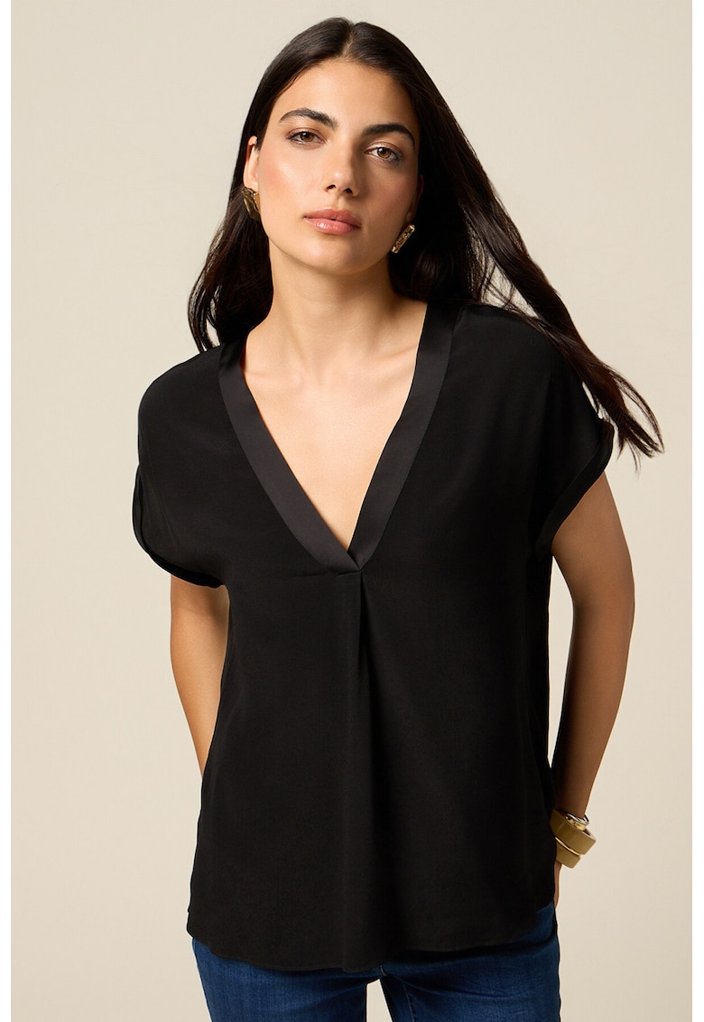 Oltre Bluza lejera cu maneci scurte - Negru