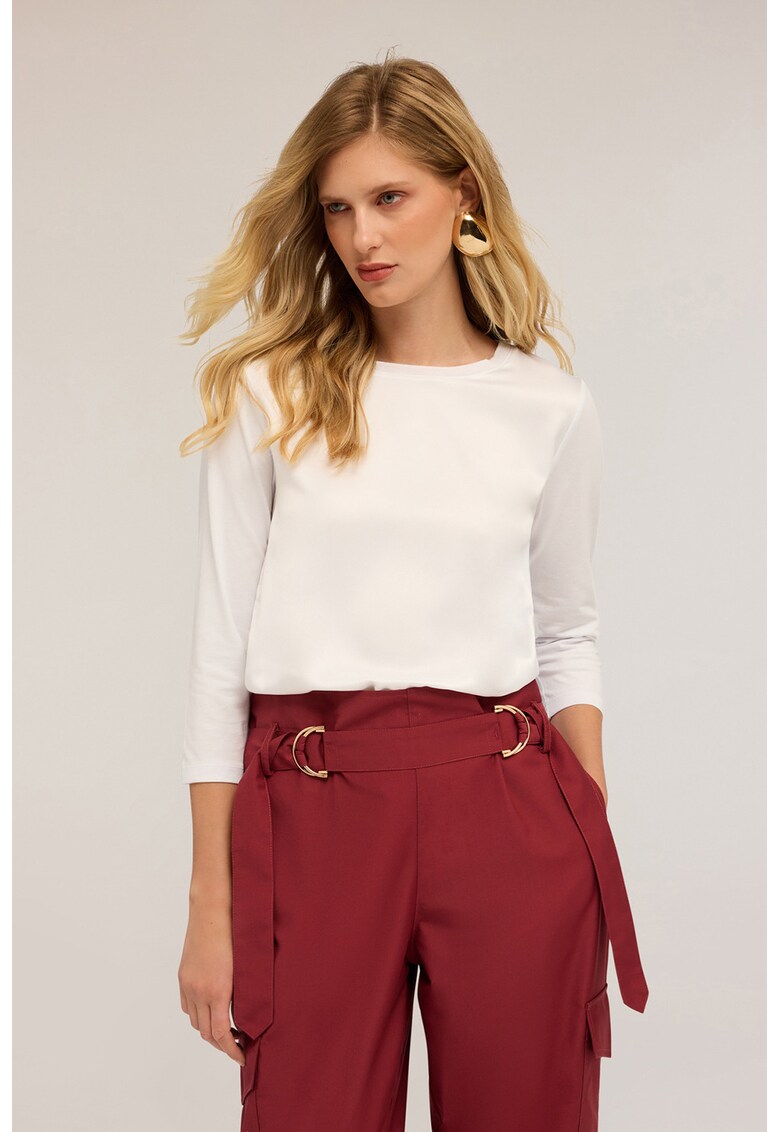 Bluza cu maneci 3/4 - Alb fildes