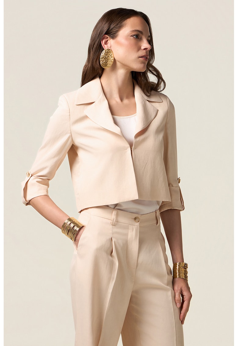 Sacou crop cu model uni