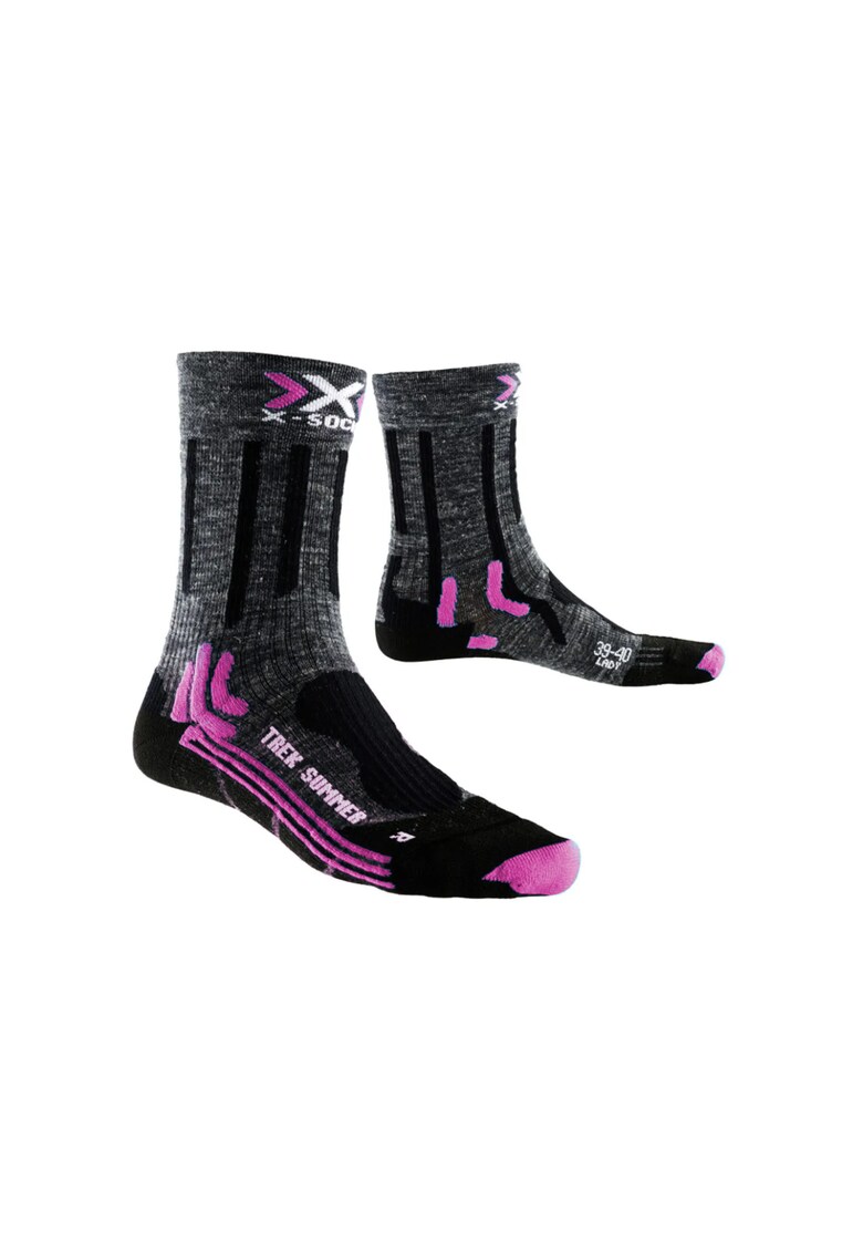 Sosete pentru trekking Summer - gri - roz