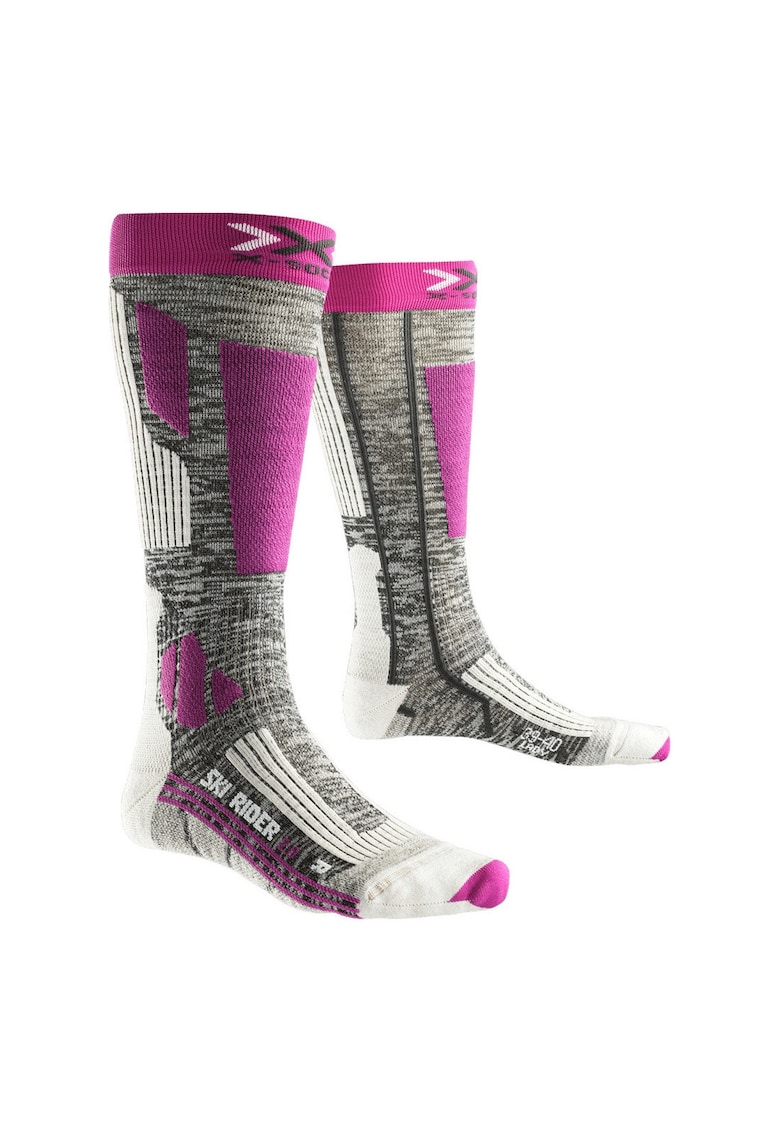 Sosete pentru ski Rider 2.0 - gri - roz Sosete pentru ski Rider 2.0 - gri - roz