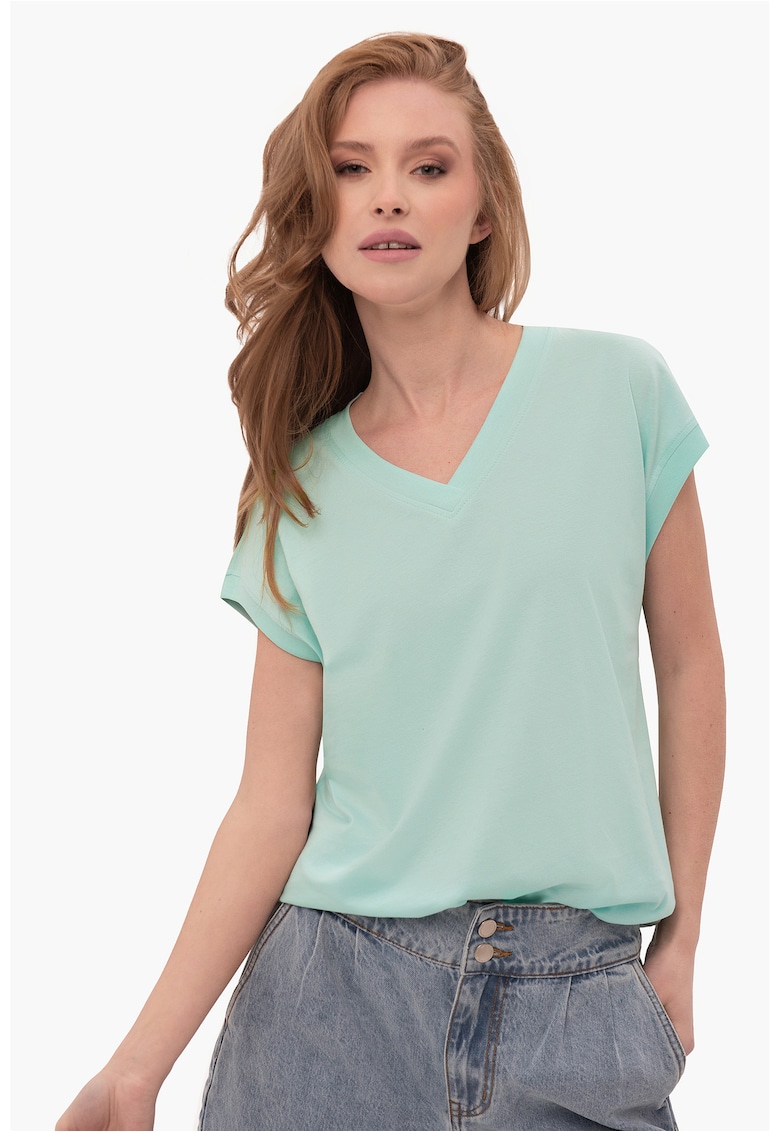 Tricou pentru femei T-Sky menta - V-neck Comfort Fit