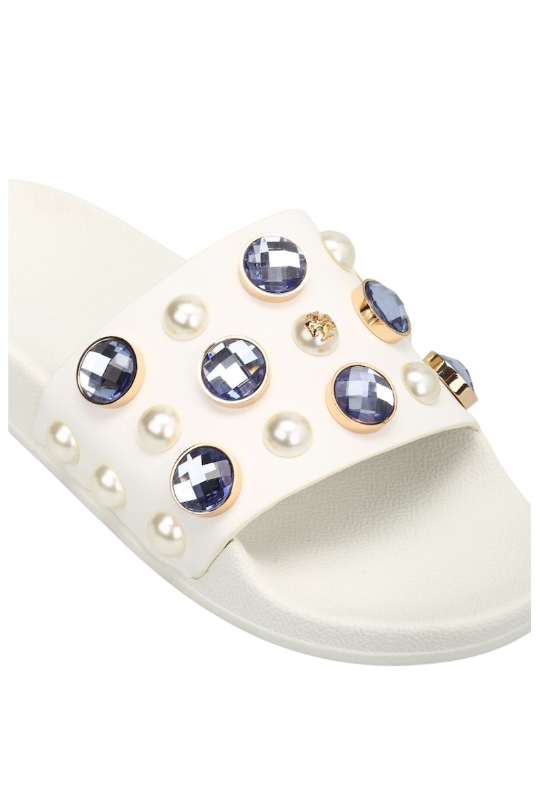 Papuci din piele decorati cu strasuri supradimensionate Vail - Papuci din piele decorati cu strasuri supradimensionate Vail -