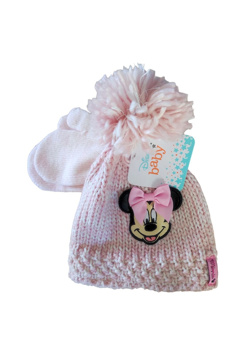 Set de caciula cu pom pom si manusi