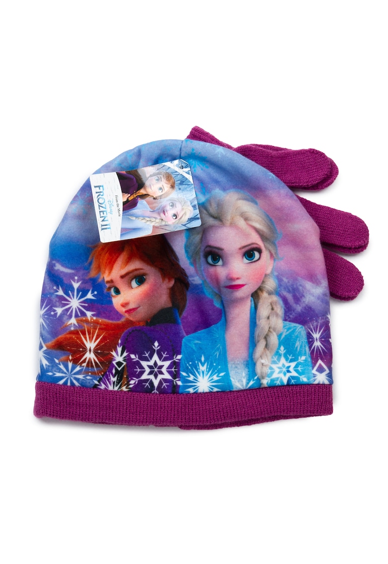 Set de caciula si manusi cu imprimeu cu desene