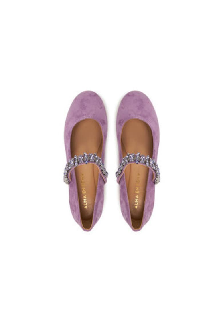 Balerini  V250537 - Piele naturala - Mov