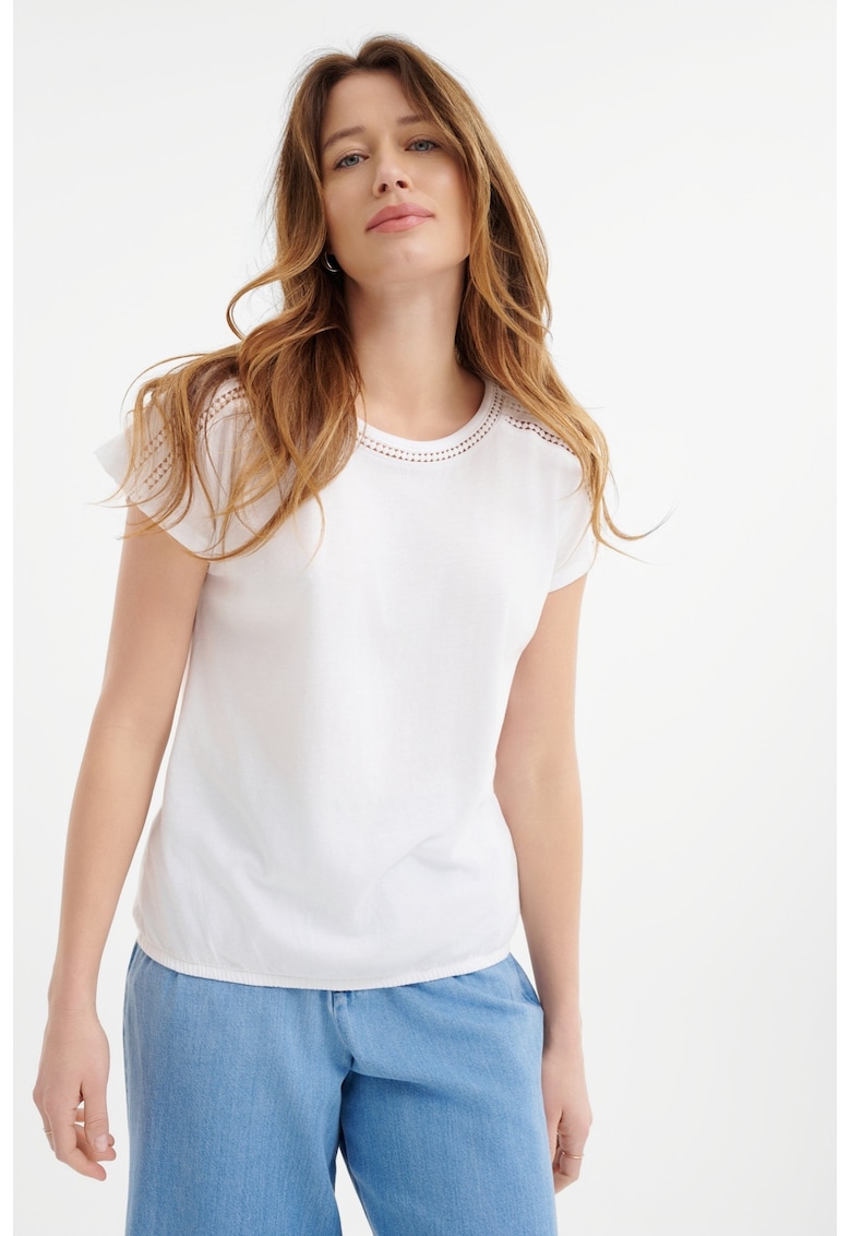 Tricou din bumbac si modal cu perforatii