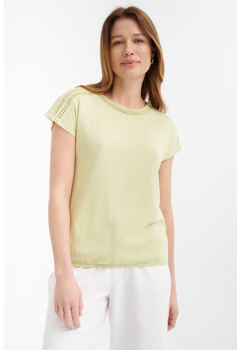 Tricou din bumbac si modal cu perforatii